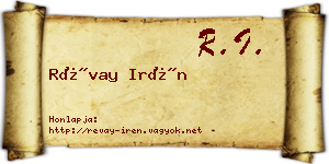 Révay Irén névjegykártya