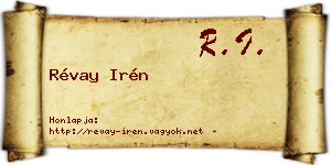 Révay Irén névjegykártya